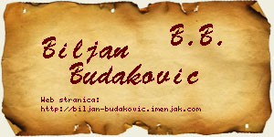 Biljan Budaković vizit kartica